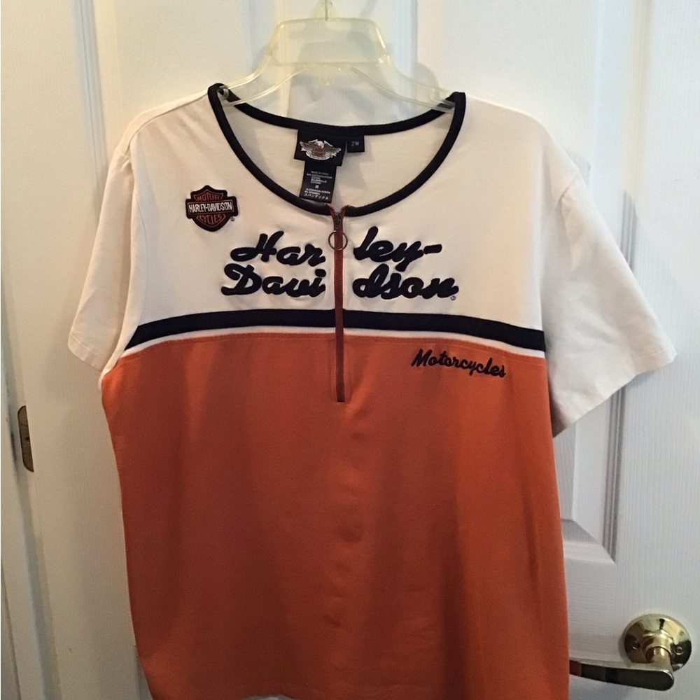 Harley-Davidson Orange and White T-Shirt